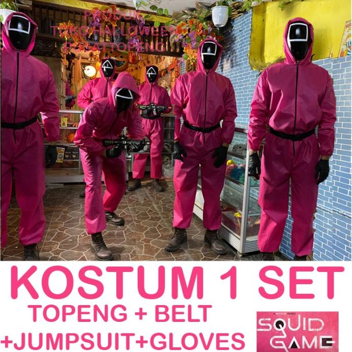 Baju Squid Game Satu Set Kostum Penjaga Guard Kode 279