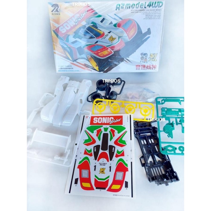 Gratis Ongkir Rep. Tamiya Mini 4wd Merk DD Ruize Sonic Saber Super 1 Chassis Limited Edition (tri00j