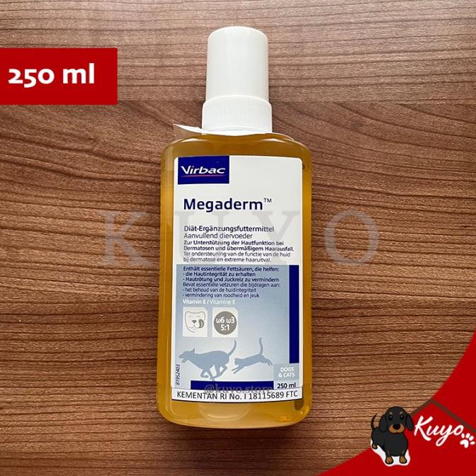Virbac Megaderm Botol 250ml Vitamin Bulu Kulit Anjing Kucing Hewan