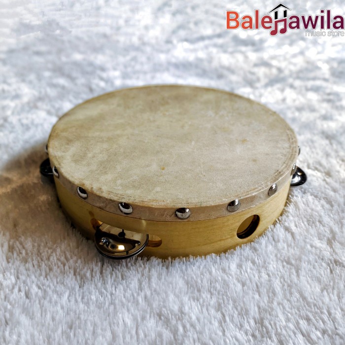 Tamborin - Percussion Tambourine Tamborin Pinggiran Kayu 8Inch Tamborine
