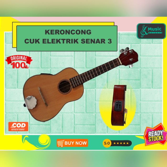 Ukulele - Ukulele Kencrung Cuk Elektrik Preamp Senar 3 Nilon Kayu Bobokan