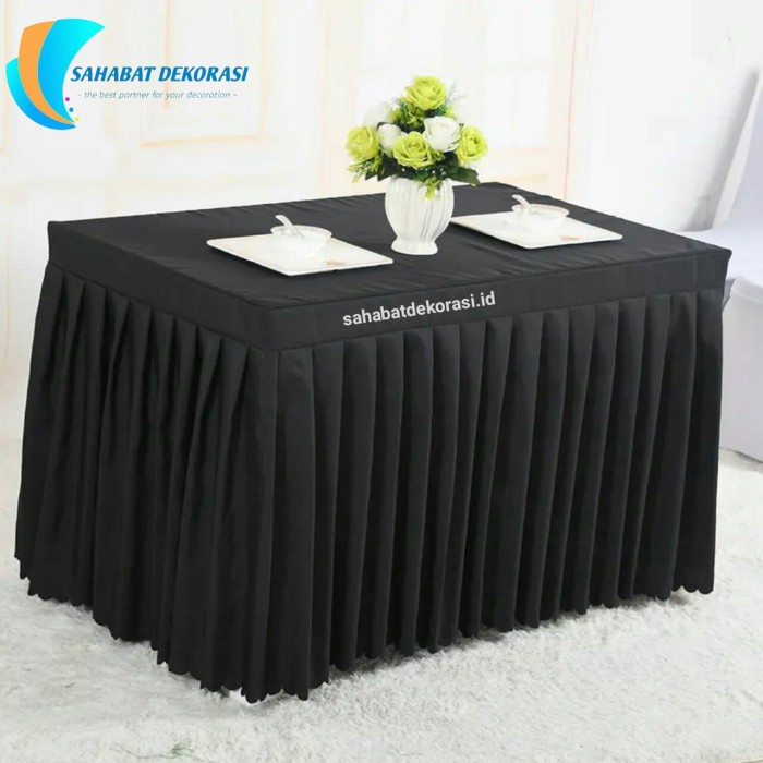 Promo Taplak Meja Persegi Model Rempel - Cover Meja Prasmanan Wedding Pesta