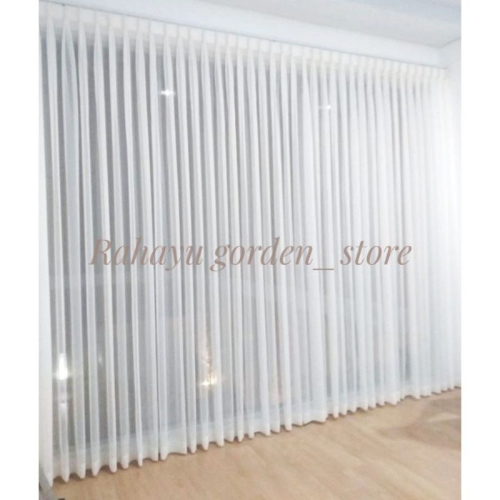 Promo Gorden Vitrase Polos Putih Transparan L 250 T 250Cm