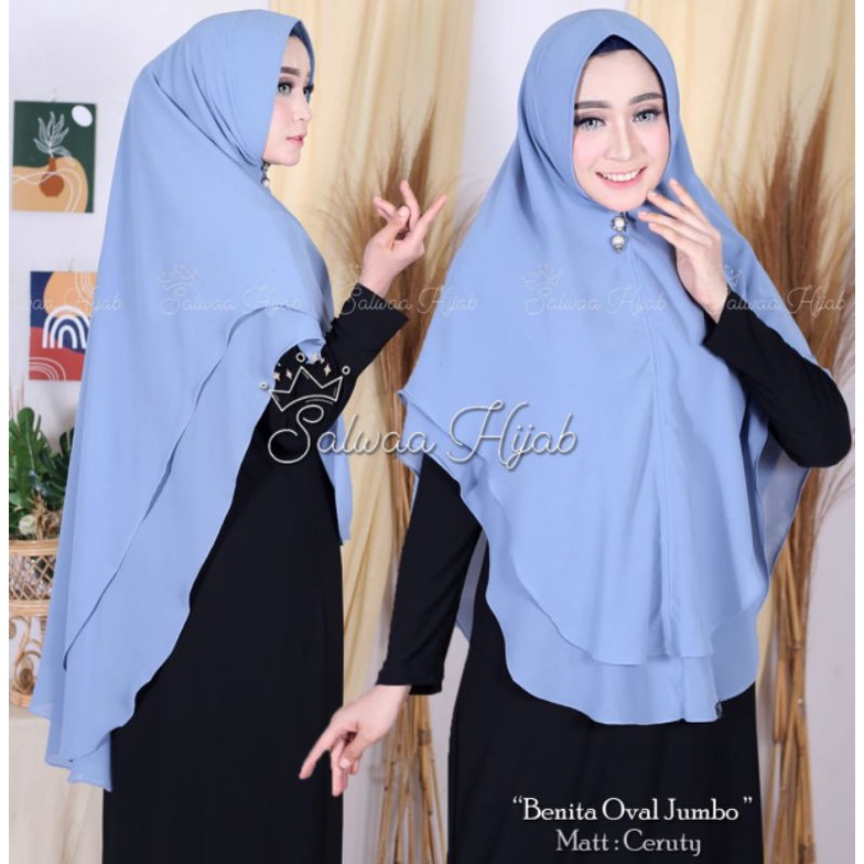 STYLISH HIJAB DAILY KIMAR OVAL 2LAYAR JUMBO/HIJAB 2LAYAR OVAL JUMBO/KERUDUNG 2LAYAR OVAL JUMBO