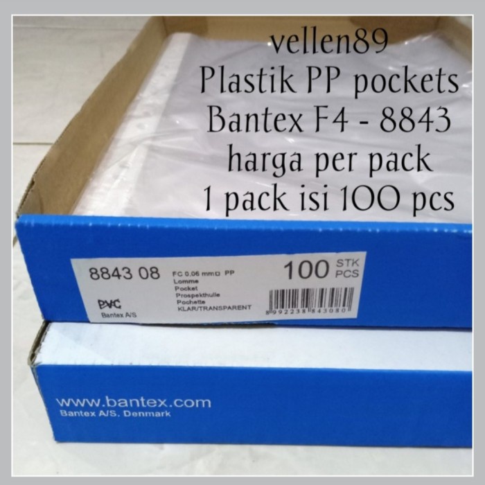 

New Plastik Pp Pocket F4 - Clear @100 Lembar Merk Bantex 8843 (Beli 20+1) Best Seller