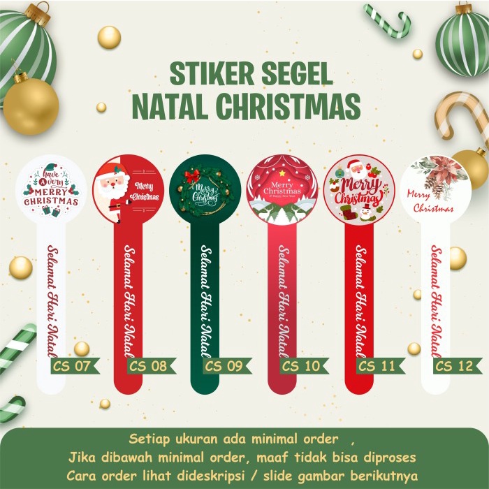 Stiker segel Natal Christmas stiker jar , Box , Label Makanan