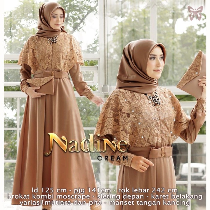 GAMIS MUSLIM WANITA MAXI NADINE DRES ELEGAN JUMBO BUSUI TERBARU star