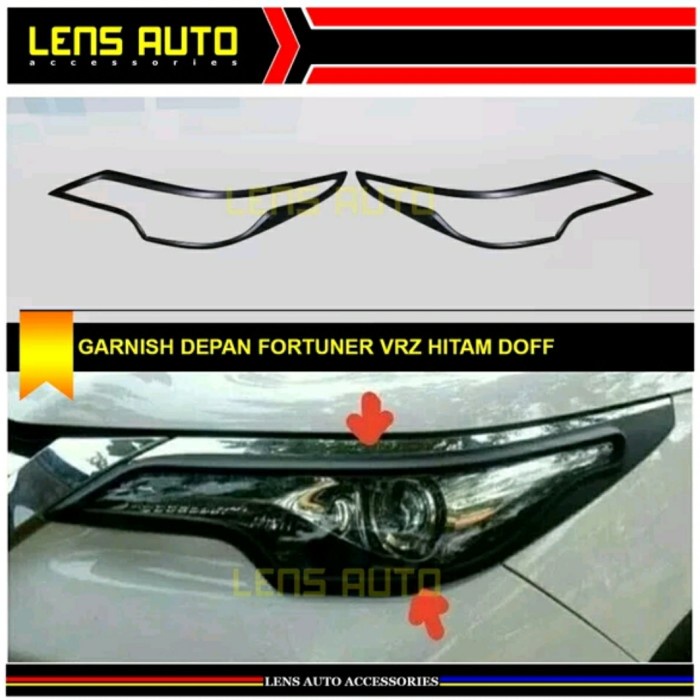GARNISH LAMPU DEPAN FORTUNER 2016 UP - HITAM DOFF termurah
