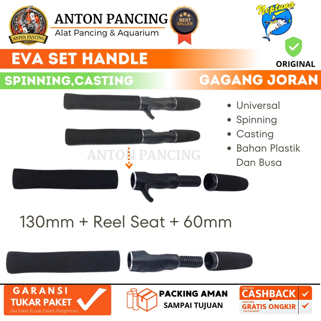 Gagang Joran Pancing Eva Set Joran Model Baitcasting,Spinning Universal