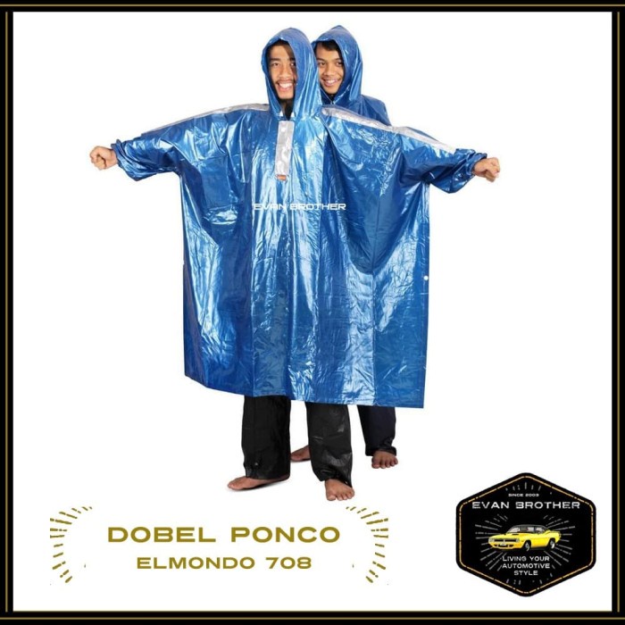Jas Hujan Dobel Ponco Lengan 2 Kepala Elmondo - 2In1 Ponco Funtastic Ready