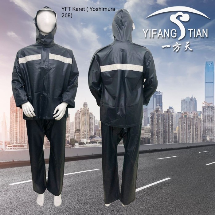 Jas Hujan Karet Yft Xl/Xxl/Xxl Jaket Celana Anti Rembes Ready