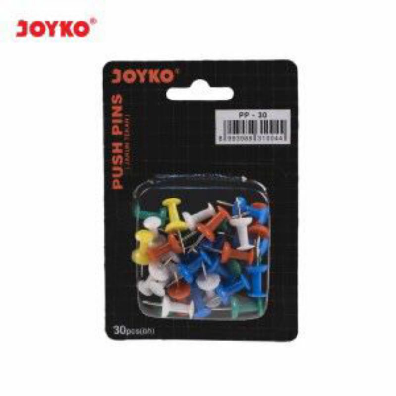 

Push Pins/Paku Pin/Paku Mading Warna Warni Joyko(30pcs)