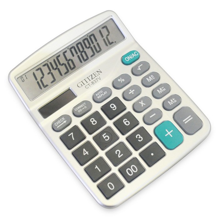 

Kalkulator Gtttzen CT-837V Mirip Citizen 12 Digit