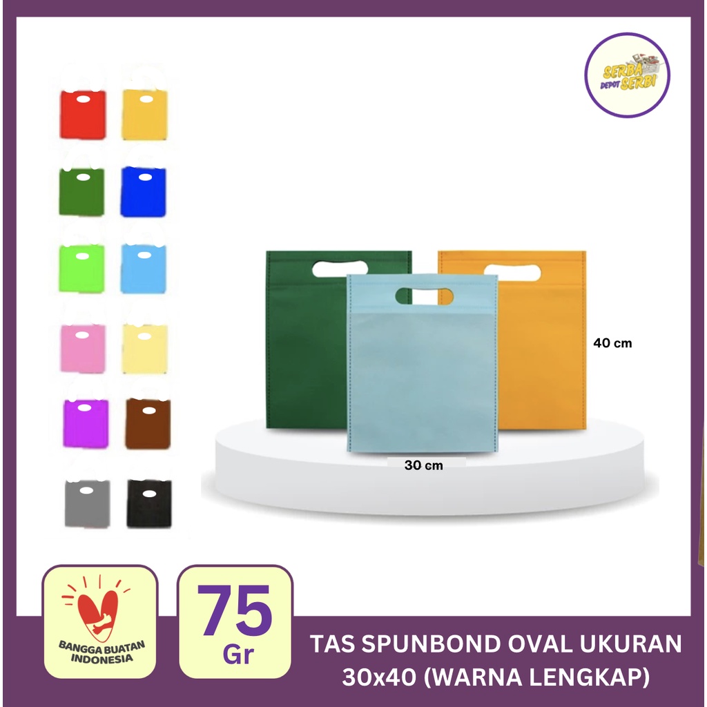 

Tas Kain Spunbond 30 x 40 Oval Goodie Bag Jinjing Tote Shopping