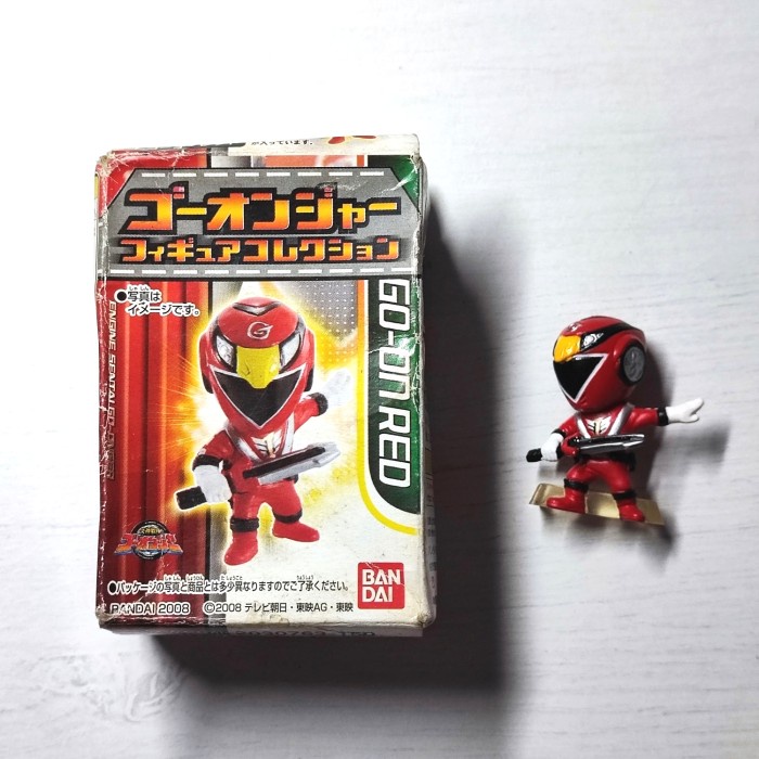 set sentai go-on go-onger red blue chibi mini figure rare original telorayampuyuh