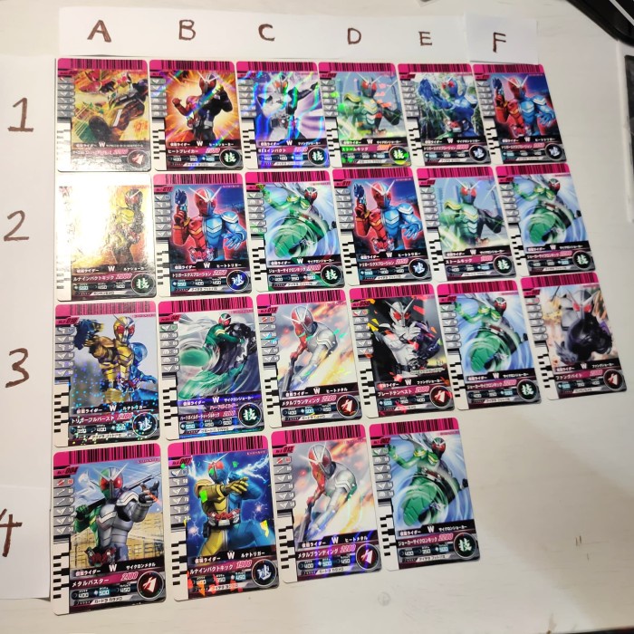 kartu kamen rider ganbaride w double hologram masked rider card bandai telorayampuyuh