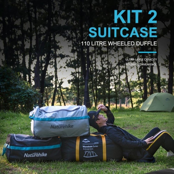 Koper Lipat Naturehike 110L Nh18X027-L Tas Travelling Folding Suitcase