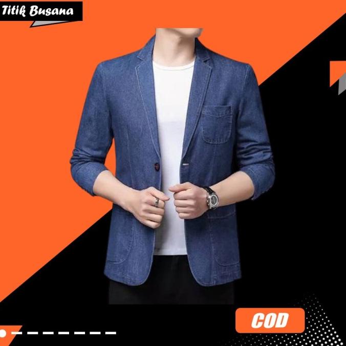 Blazer Pria Korea Zean Slimfit Body Fit Jas Blazer Pria Casual Jeans
