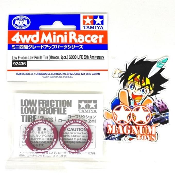 Gratis Ongkir Tamiya 92436 Low Friction Low Profile Tire(Maroon,2pcs)Good Life 50th Special Edition 
