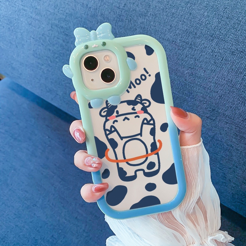 Casing Hp OPPO A15 A15s A35 4G A16K A16E A17 A17K A31 2020 A8 Case Kartun Sapi HP kreatif gradien ba