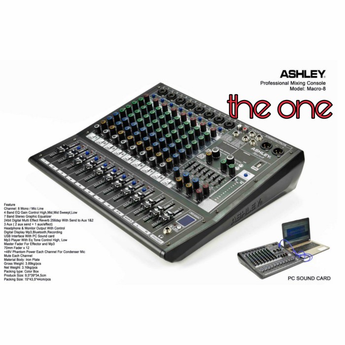 mixer audio ashley MACRO 8 / MACRO8 8CHANNEL