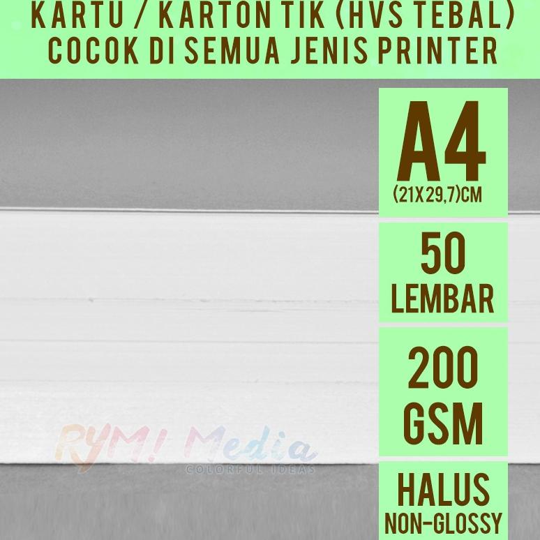 

New Kertas Kartu TIK 200 gsm A4 isi 50 lembar - Kertas HVS Tebal Manila BC Putih A4 200 gram Kertas Undangan Karton Ijasah Sertifikat Brief Card ukuran A4