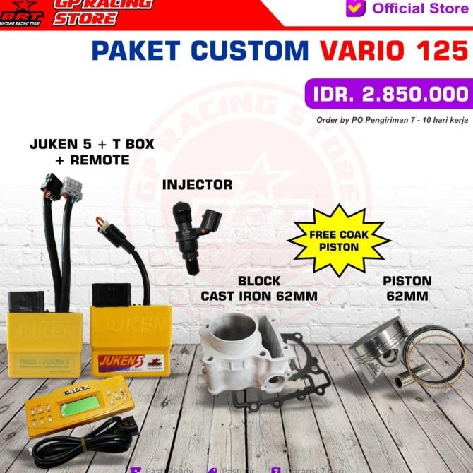 PAKET CUSTOM BRT BORE UP VARIO 125 MENJADI 180CC + JUKEN 5 + REMOTE