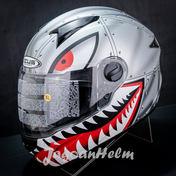 Zeus Helm Zs811 Al38 Matt Silver Black Zs 811 Single Visor