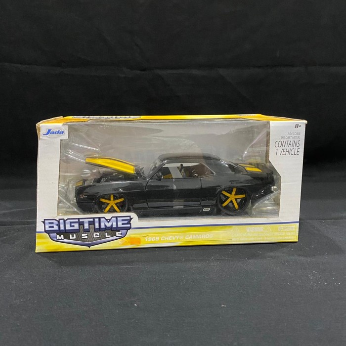 HOT SALE DIECAST JADA TOYS 1969 CHEVY CAMARO (BLACK YELLOW) BIG TIME MUSCLE TERBARU