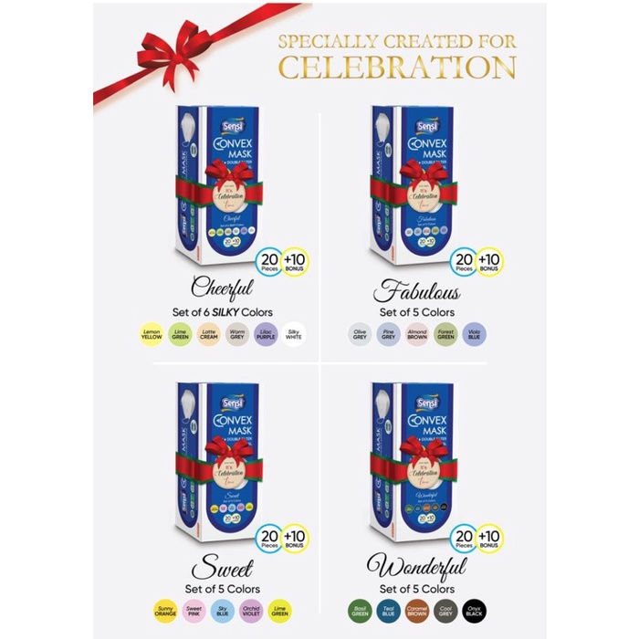 Sensi Convex Mask 4ply Celebration Box -MCT
