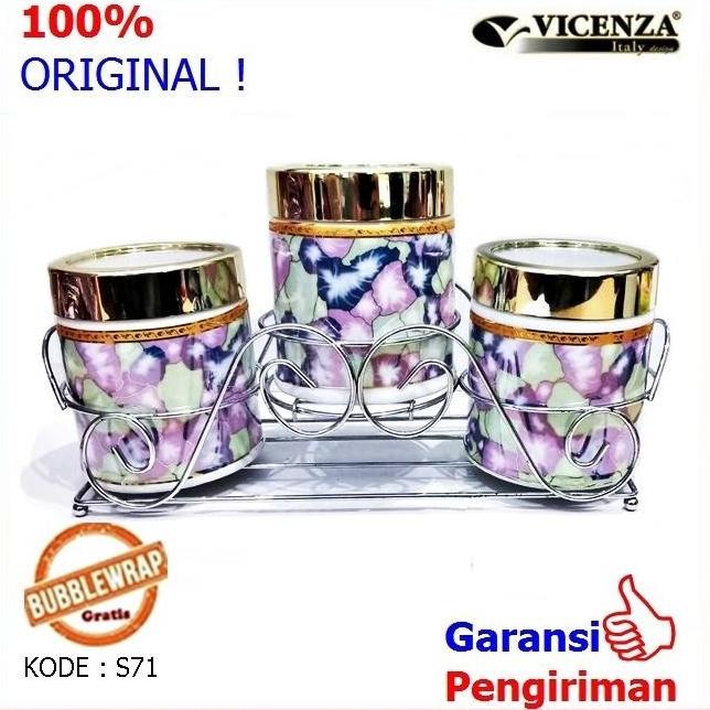 Toples Permen Set Toples Lebaran Kaca Plus Rak Vicenza S 71 ( S 71 ) Jajananlokalibu