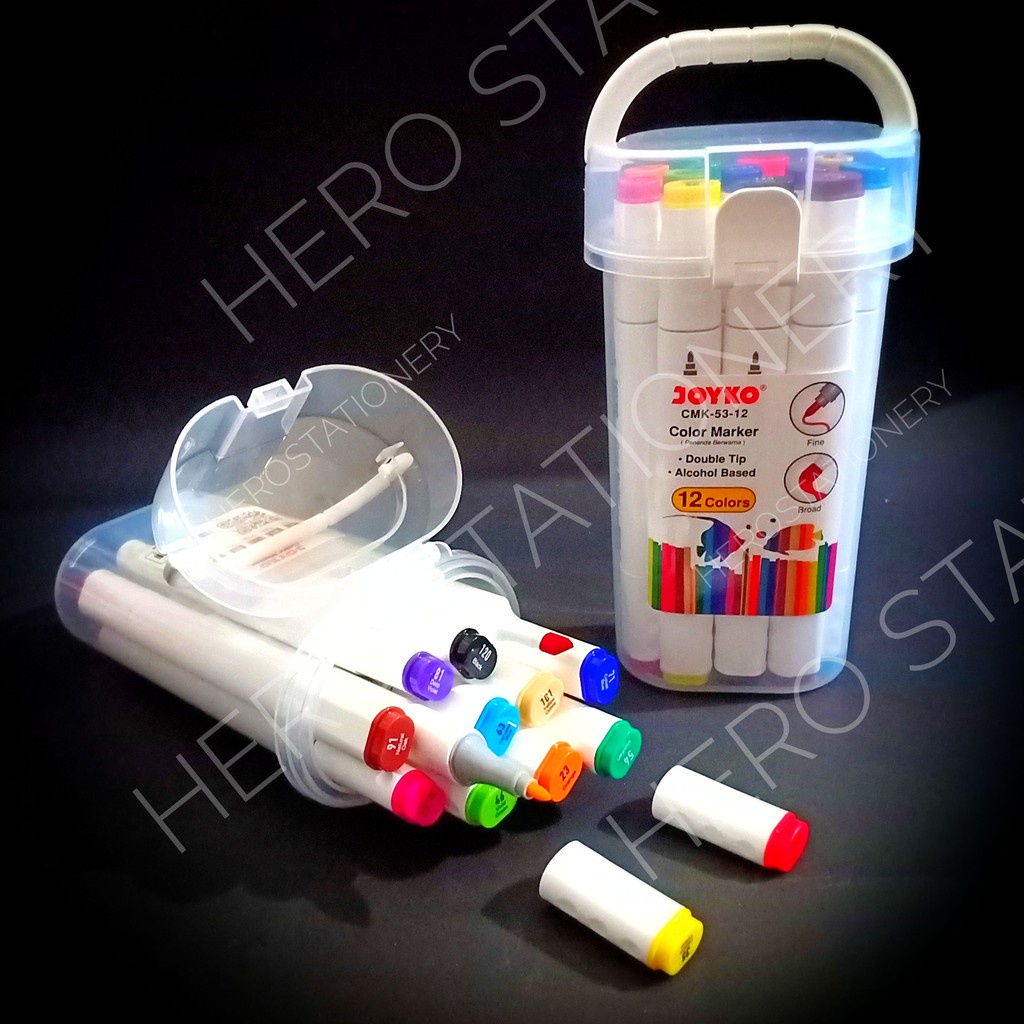 

Double Tip Color Marker Spidol Anda Berwarna Joyko 12 Warna Cmk-53-12