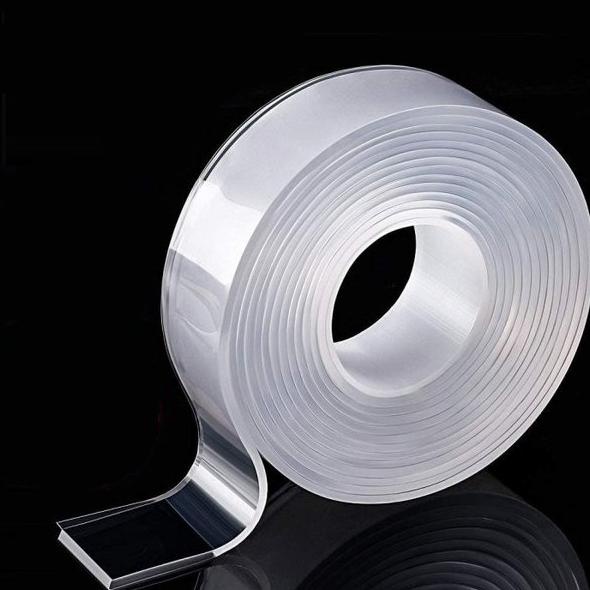 

Double Tape Waterproof 300X3Cm X2Mm Perekat Washable Stiker Transparan Kode 1033