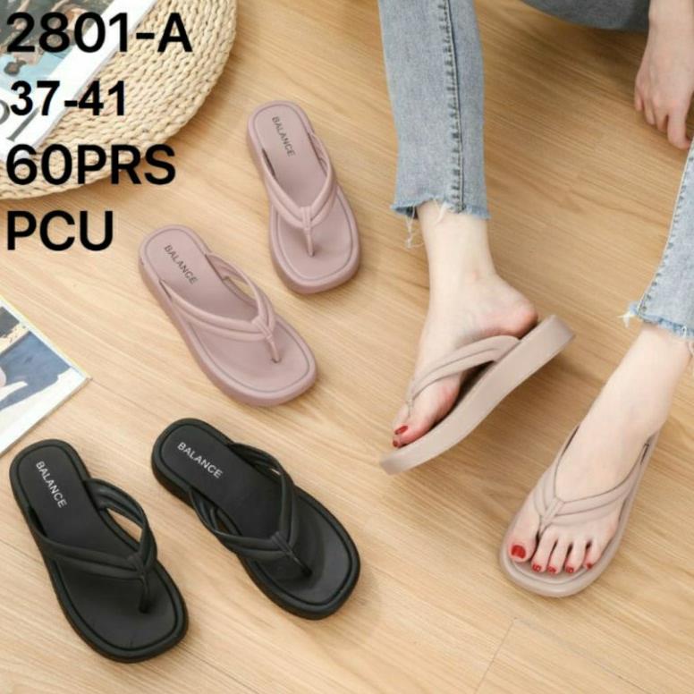 Top Sale 2801-A Original Balance Sandal Wedges Jepit Wanita Korean Slippers Bahan Karet Rubber Elast