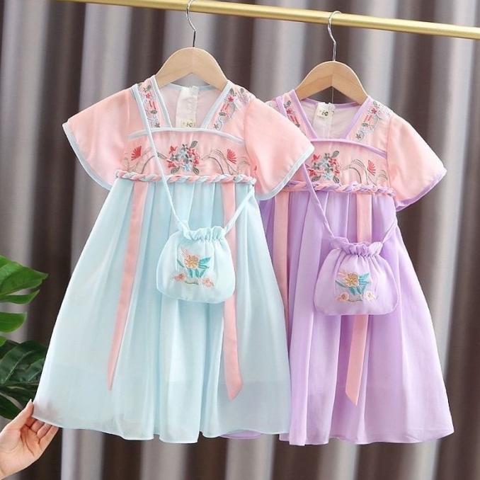 Terbaik Dress Hanfu Dan Tas Adat Korea China Anak Import 1 - 7 Tahun Original