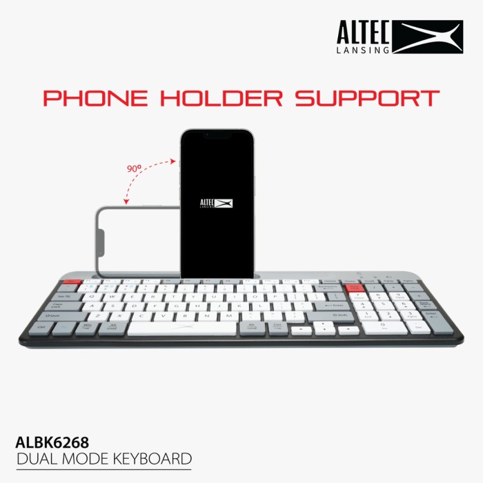 Altec Lansing Keyboard Dual Mode Wireless/Bluetooth Albk6268 Ready