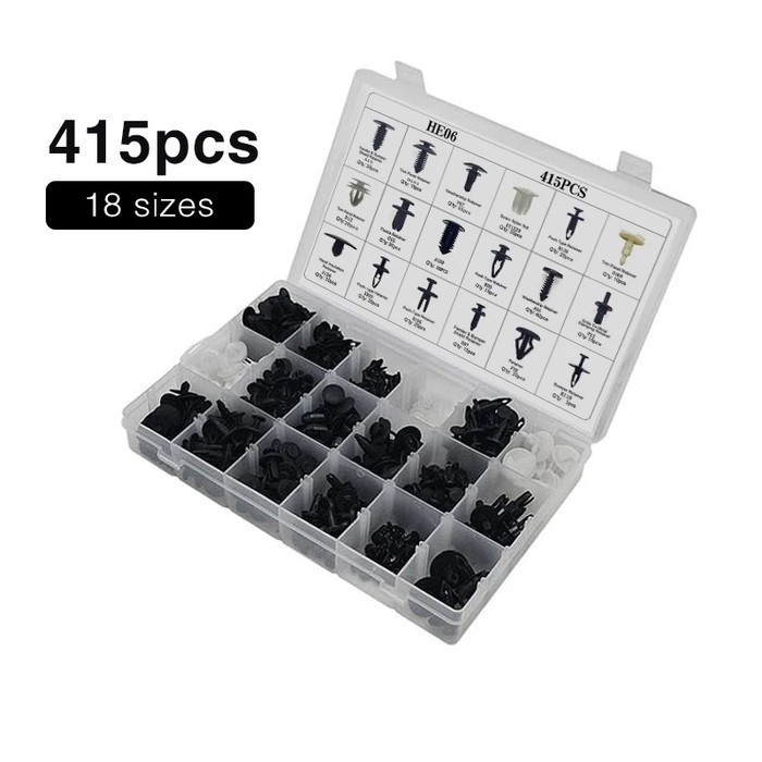 Fastener Rivet Clip 415Pcs Baut Rivet Klip Paku Plastik Panel Mobil