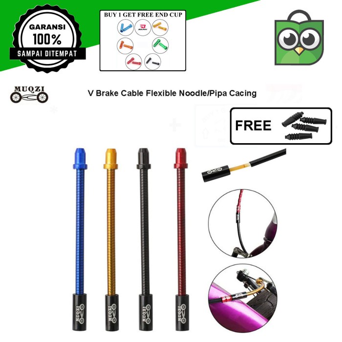 Noodle V Brake End Cap Cup Rem Pipa Selang Kabel Flexible Sepeda