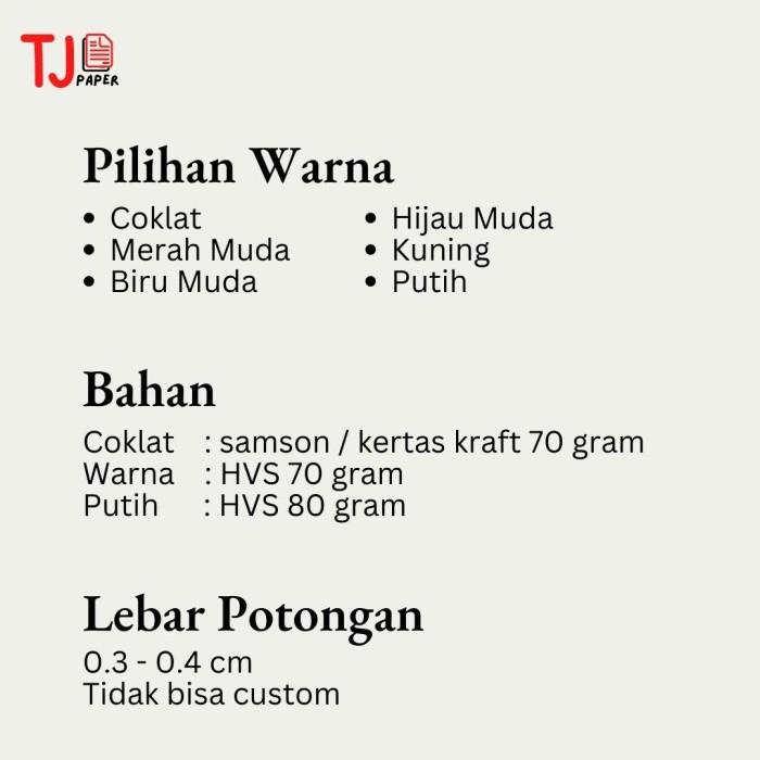 

TERLARIS - (1 KG) KERTAS SERUT / CACAH / POTONGAN / SHREDDED PAPER / ISI HAMPERS