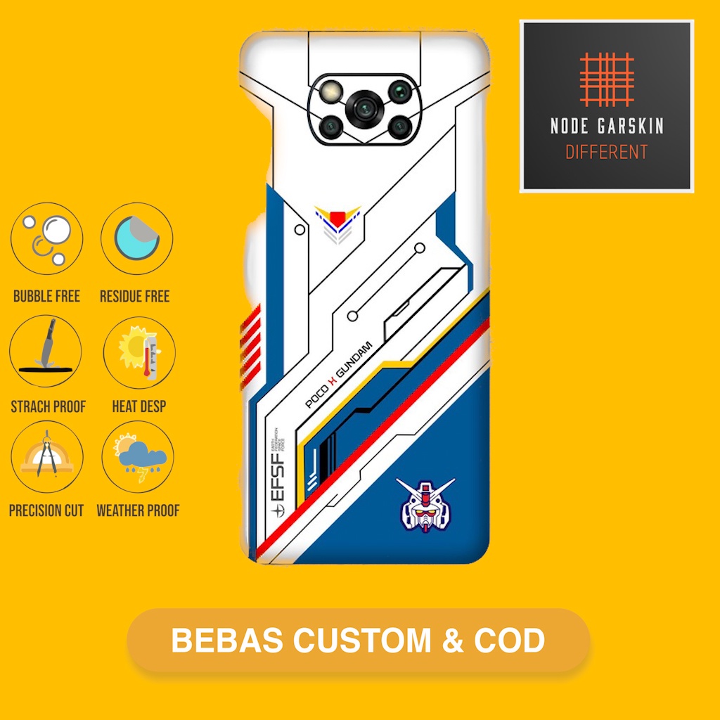 Garskin Skin Vinyl Poco X3 NFC X3 PRO Fullbody Atau Backonly - Bisa Custom - gundam2 Case Sticker Pr