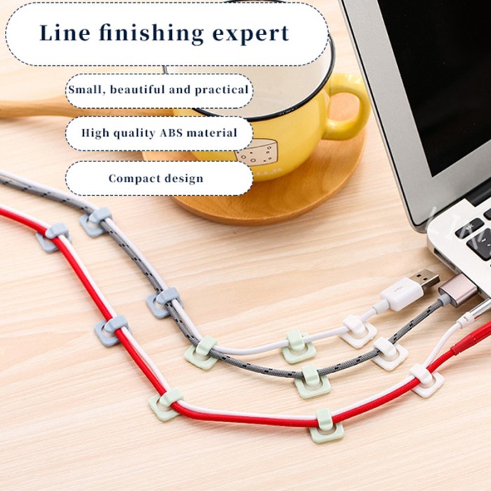 

Klip Kabel Wire Holder Organizer 18 PCS Putih