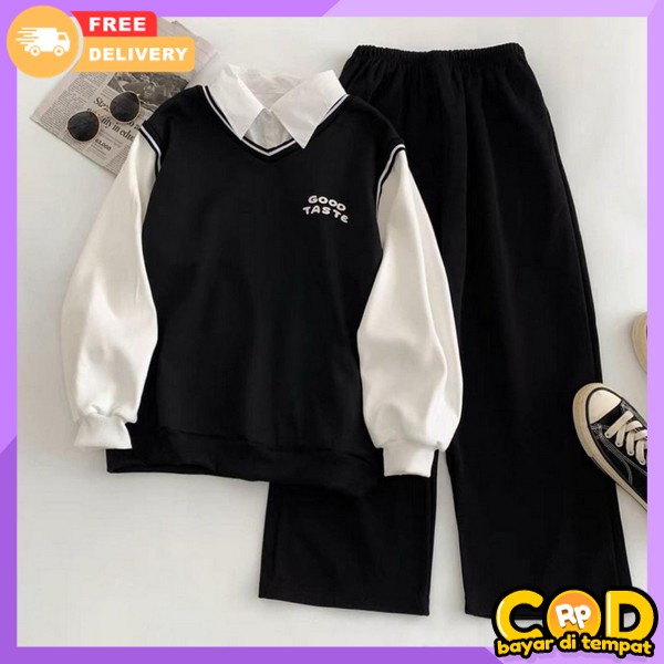 One Set Baju Dan Celana Outfit Kece Bsju Clna Prempuan Dwsa Bju Setelan Cewek Outfit Setelan Oneset 