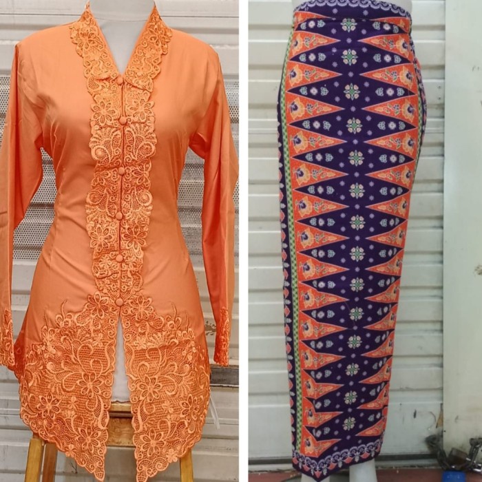 SET KEBAYA ENCIM DEWASA BORDIR POLOS/SERAGAM KERJA/KEBAYA ATASAN ENCIM