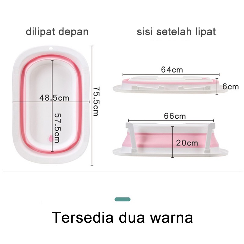 Bak mandi bayi lipat 78CM/Bak mandi bayi portable/Bak mandi bayi/dengan keset kamar mandi bathup