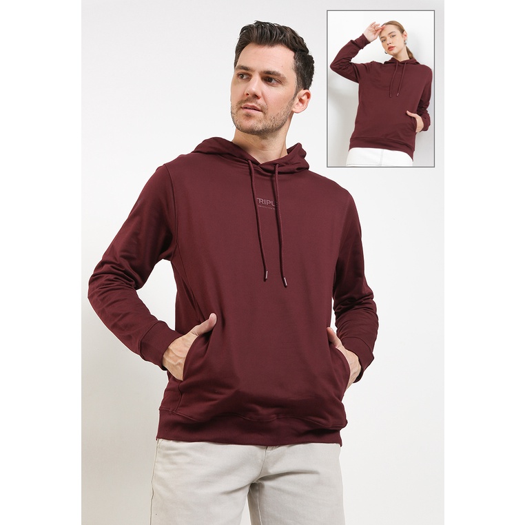 Hoodie Tripl3 Jeans Original Wanita Sweaters Material baby terry tidak transparan ringan dan stretch
