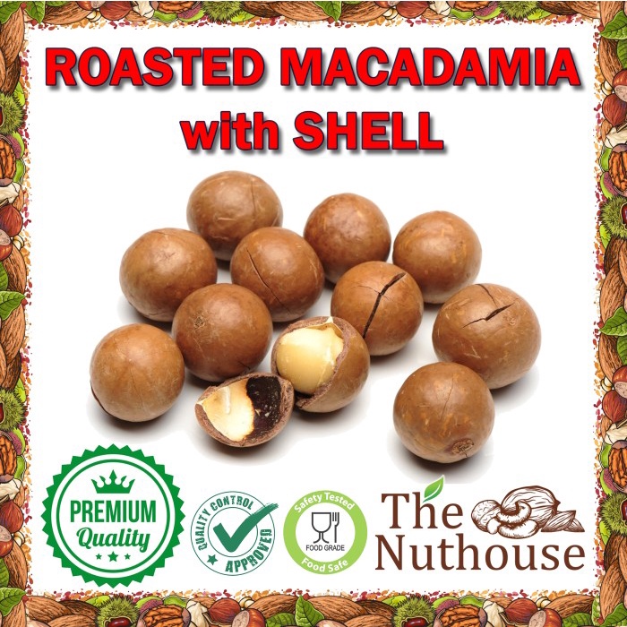 

1kg Roasted Macadamia Nuts with Shell / Kacang Macadamia Panggang