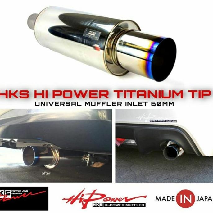 PROMO MUFFLER KNALPOT HKS HI-POWER UNIVERSAL TITANIUM TIP ORIGINAL JAPAN #ORIGINAL