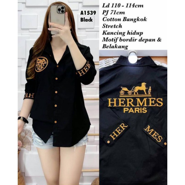 kemeja putih atasan wanita katun import