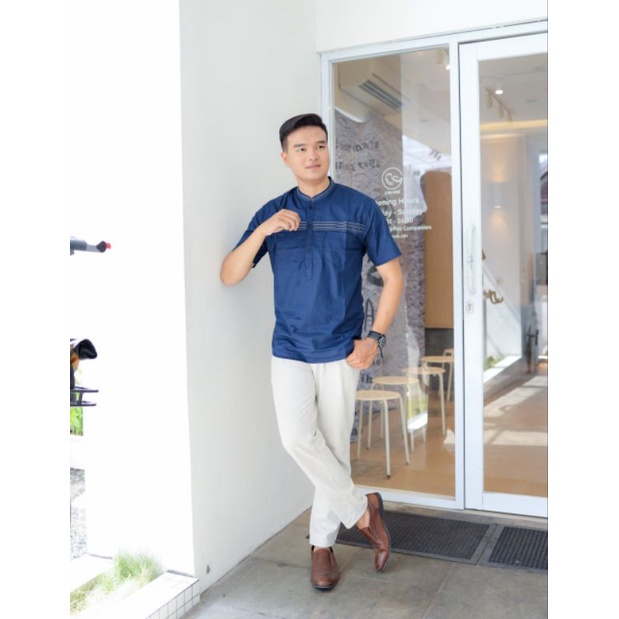 Baju koko pria new milenial MH pendek baju muslim masakini Original Elrumi