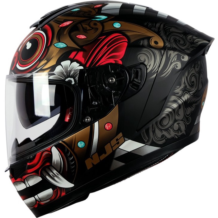 Njs Zx-1 Barong Hitam Gloss/Doff - Helm Full Face - Doff,S